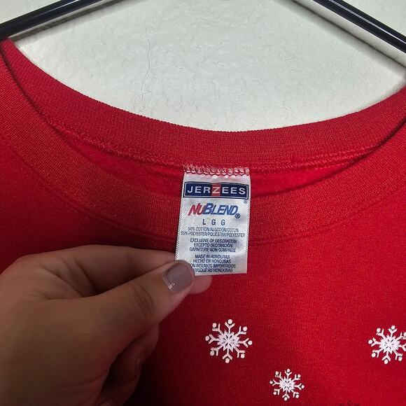 Jerzees Red Gingerbread BITE ME ugly Christmas sweater Size large - Picture 2 of 3